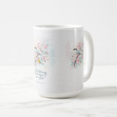 Christlicher Becher | „Sei still“ Florales Skript Kaffeetasse (VorderseiteRechts)