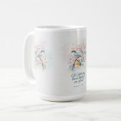 Christlicher Becher | „Sei still“ Florales Skript Kaffeetasse (Vorderseite Links)