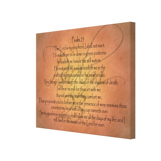 Christlicher Bibel Vers Des Psalm 23 Kjv Leinwanddruck Zazzle De