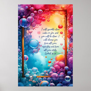 Christlicher Bibelvers Ezechiel 36,25 Poster