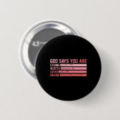 Christlicher Bibelvers Gott sagt, du bist Valentin Button (Vorne & Hinten)