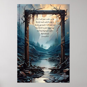 Christlicher Bibelvers Jesaja 44:3 Poster