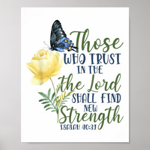 Christlicher Bibelvers Schmetterling Rose Blume Je Poster