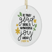 Christlicher Bibelverse wird wirklich glatt 1Peter Keramik Ornament (Rechts)