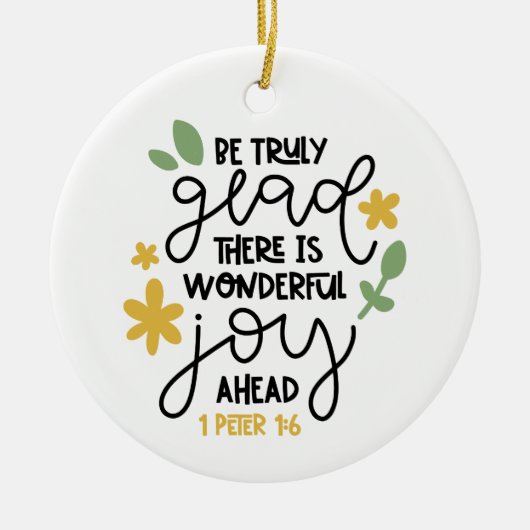 Christlicher Bibelverse wird wirklich glatt 1Peter Keramik Ornament (Vorne)