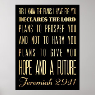 Christlicher biblischer Vers - Jeremia 29:11 Poster