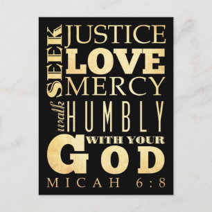 Christlicher biblischer Vers - Micha 6,8 Postkarte