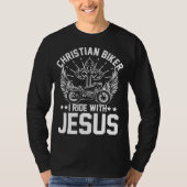 Christlicher Biker I Motorrad-Überfahrt mit Jesus T-Shirt (Vorderseite)
