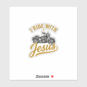 Christlicher Biker Ich Fahre Mit Jesus Vintage Mot Aufkleber