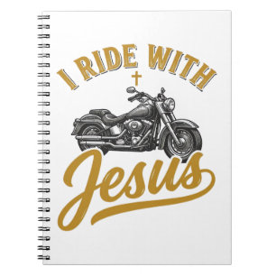 Christlicher Biker Ich Fahre Mit Jesus Vintage Mot Notizblock