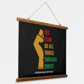 Christlicher BLACK GESCHICHTE MONAT Ja ich kann Wandteppich Mit Holzrahmen (Gewinkelt)