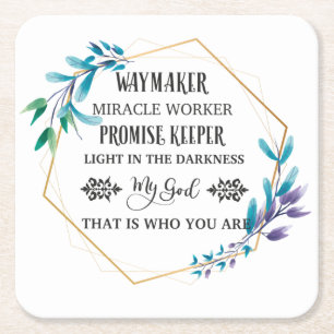 Christlicher blauer Blumenkranz Rechteckiger Pappuntersetzer