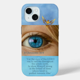Christlicher blauer Himmel Auge mit Kreuzen Golden Case-Mate iPhone Hülle