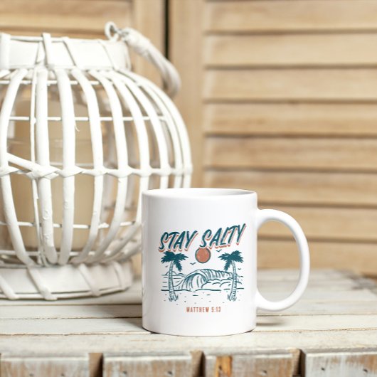 Christlicher Bleibe Salty Matthew 5:13 Retro Stran Kaffeetasse
