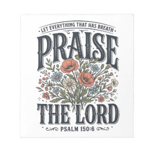 Christlicher Blumenschmuck Lobet den Herrn Psalm 1 Notizblock