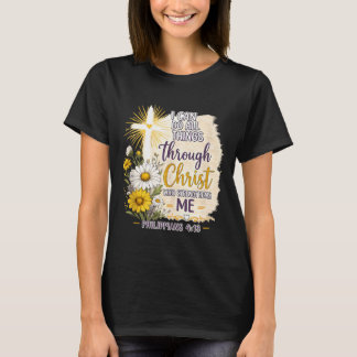 Christlicher Blumenvers kann Dinge Glaubensgeschen T-Shirt