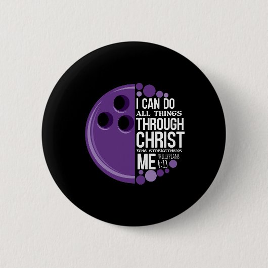 Christlicher Bowling Funny Personalisiert Team Ges Button (Vorderseite)
