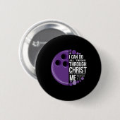 Christlicher Bowling Funny Personalisiert Team Ges Button (Vorne & Hinten)