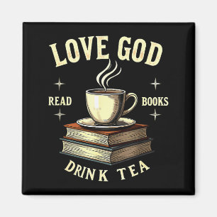 Christlicher Bücherwurm liebt Gott, liest Bücher, Magnet