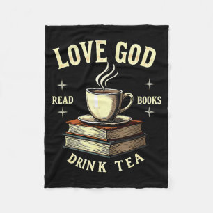 Christlicher Bücherwurm liebt Gott liest Bücher tr Fleecedecke