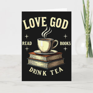 Christlicher Bücherwurm liebt Gott liest Bücher tr Karte