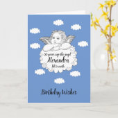 Christlicher Cloud Angel Happy 50. Geburtstag Karte (Gelbe Blume)