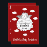 Christlicher Cloud Angel Happy 90. Geburtstag Rot Einladung<br><div class="desc">Passen Sie den Text auf dieser Geburtstagseinladung mit der bereitgestellten Vorlage einfach an. Teil der "Angels and clouds" Geburtstagsreihe.</div>