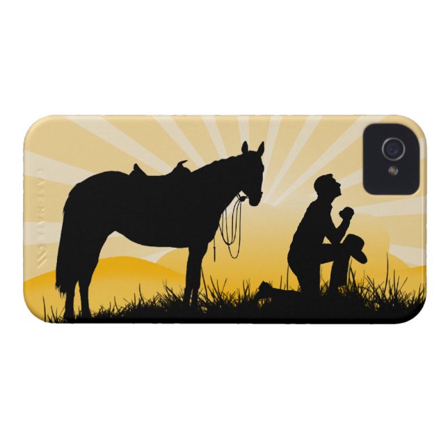 Christlicher Cowboy iPhone Case (Rückseite Horizontal)