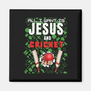 Christlicher Cricketspieler Lustiger Spruch Alles  Magnet