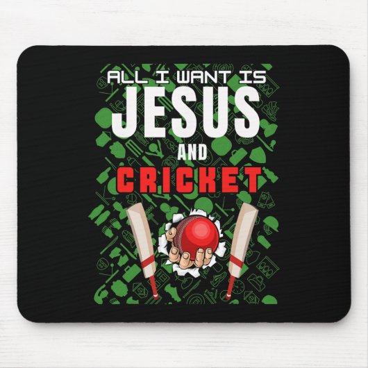 Christlicher Cricketspieler Lustiger Spruch Alles  Mousepad (Vorne)
