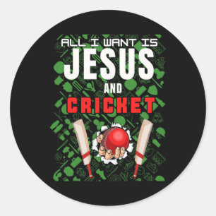 Christlicher Cricketspieler Lustiger Spruch Alles Runder Aufkleber