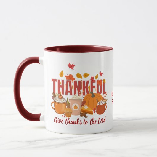 Christlicher DANKFUL Pumpkin Erntedank Tasse (Links)