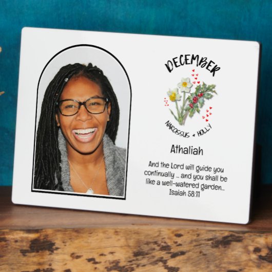 Christlicher DEZEMBER Geburtsmonat Blume FOTO Fotoplatte