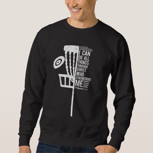 Christlicher Disk Golf Ich kann alles philippinisc Sweatshirt (Vorderseite)