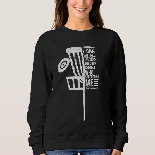 Christlicher Disk Golf Ich kann alles philippinisc Sweatshirt (Vorderseite)