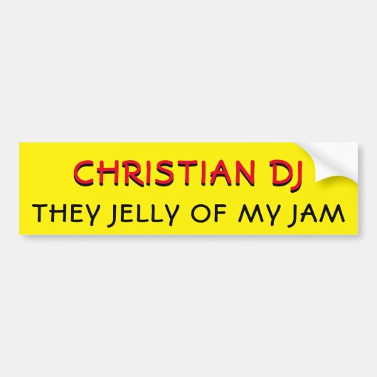 Christlicher DJ "Sie Jelly" von My Jam Yellow Autoaufkleber (Vorne)