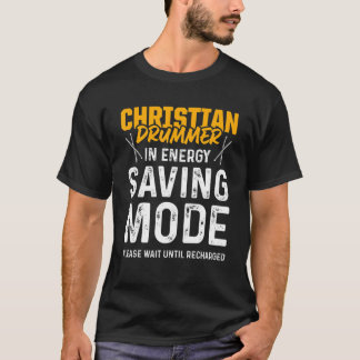 Christlicher Drummer Church Wortruf Drum Player T-Shirt