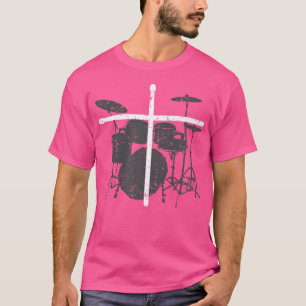 Christlicher Drummer Jesus Christus Trommelstöcke T-Shirt