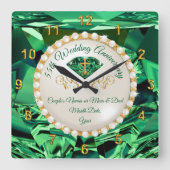 CHRISTLICHER Emerald, 55 Jahre Jubiläum-Geschenk Quadratische Wanduhr (Vorderseite)