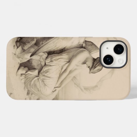 Christlicher Engel auf Stein Case-Mate iPhone Hülle (Rückseite (Horizontal))