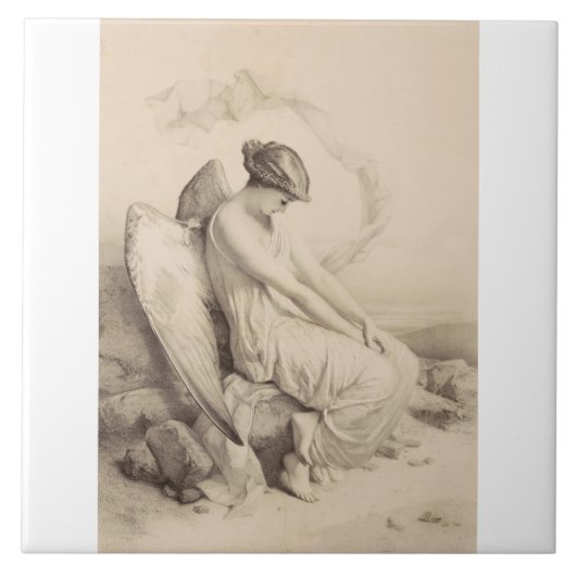 Christlicher Engel auf Stein Fliese (Vorderseite)