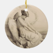 Christlicher Engel auf Stein Keramik Ornament (Hinten)