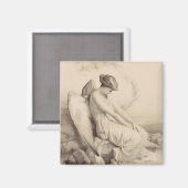 Christlicher Engel auf Stein Magnet (Vorderseite/Rückseite)