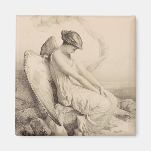 Christlicher Engel auf Stein Magnet (Vorne)