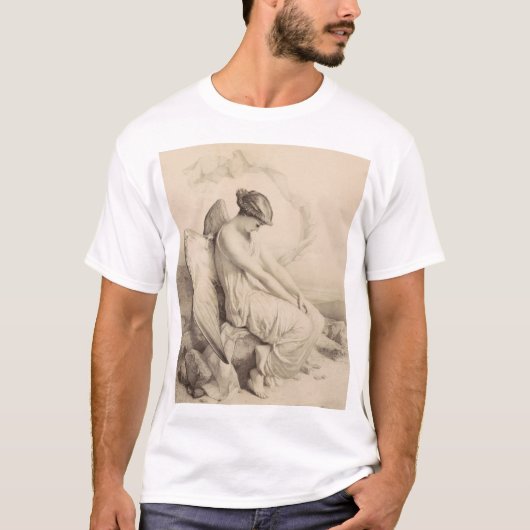 Christlicher Engel auf Stein T-Shirt (Vorderseite)