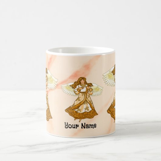 Christlicher Engel im Herbst Kaffeetasse (Mittel)