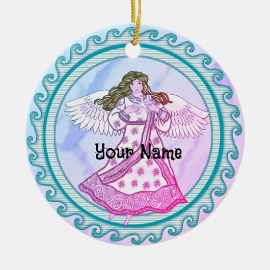 Christlicher Engel Keramik Ornament (Vorne)