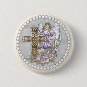 Christlicher Engel Meine Rose überspringen Button (Vorderseite)
