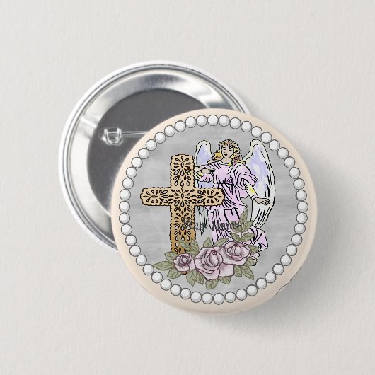 Christlicher Engel Meine Rose überspringen Button (Vorne & Hinten)