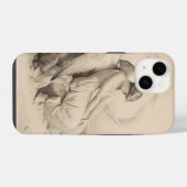 Christlicher Engel sitzt auf einem Stein iPhone Hülle (Rückseite (Horizontal))
